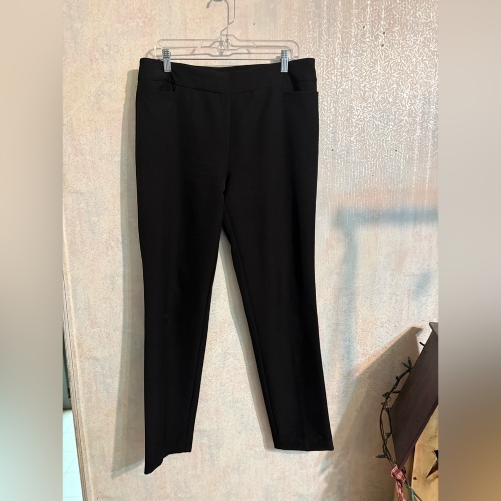 Zac & Rachel Black Pull On Ankle Pants With Stretch, Sz 10, Business Casual